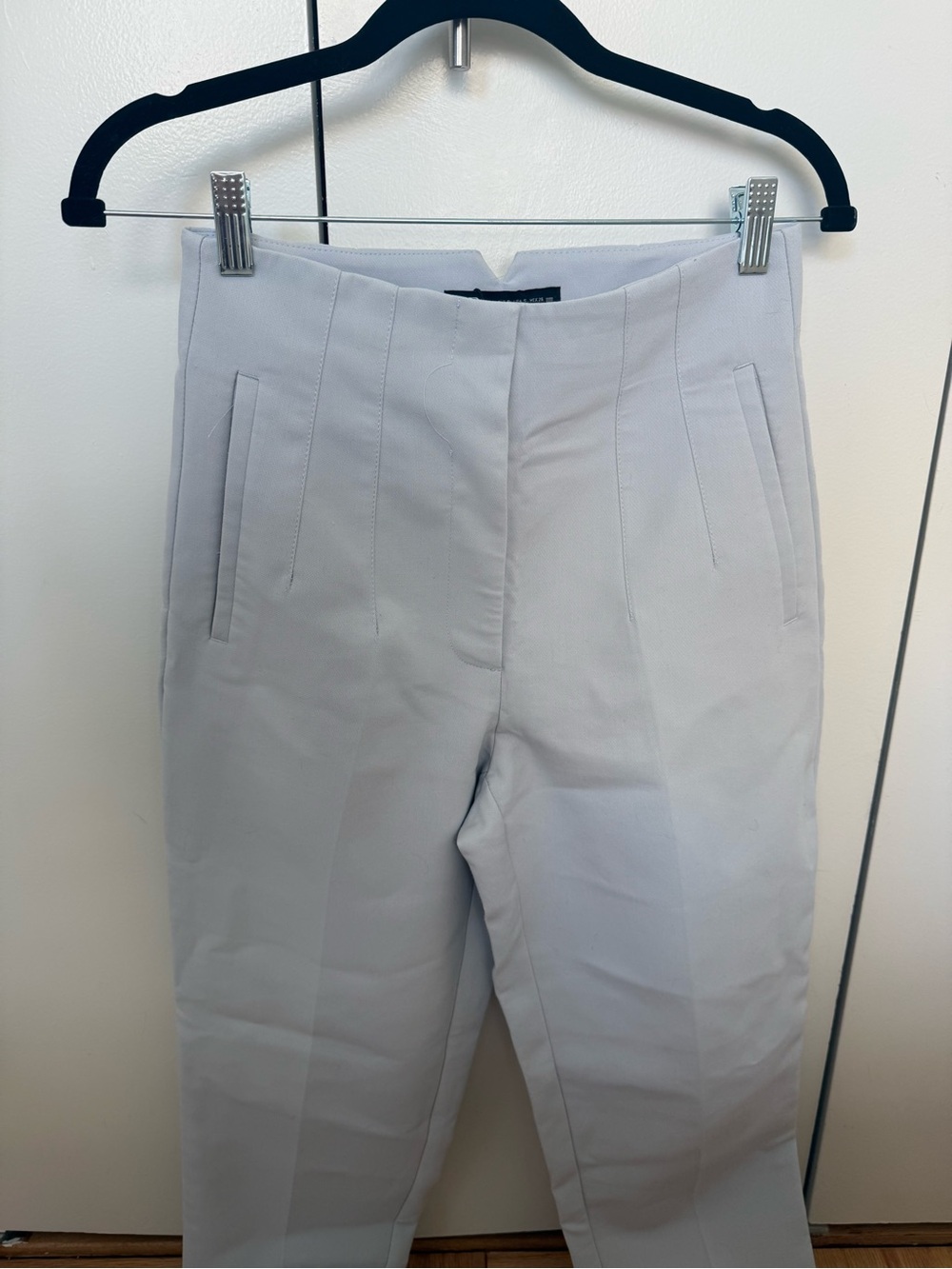 Zara Light Blue/Gray Work Dress Pants - Slim Tailored